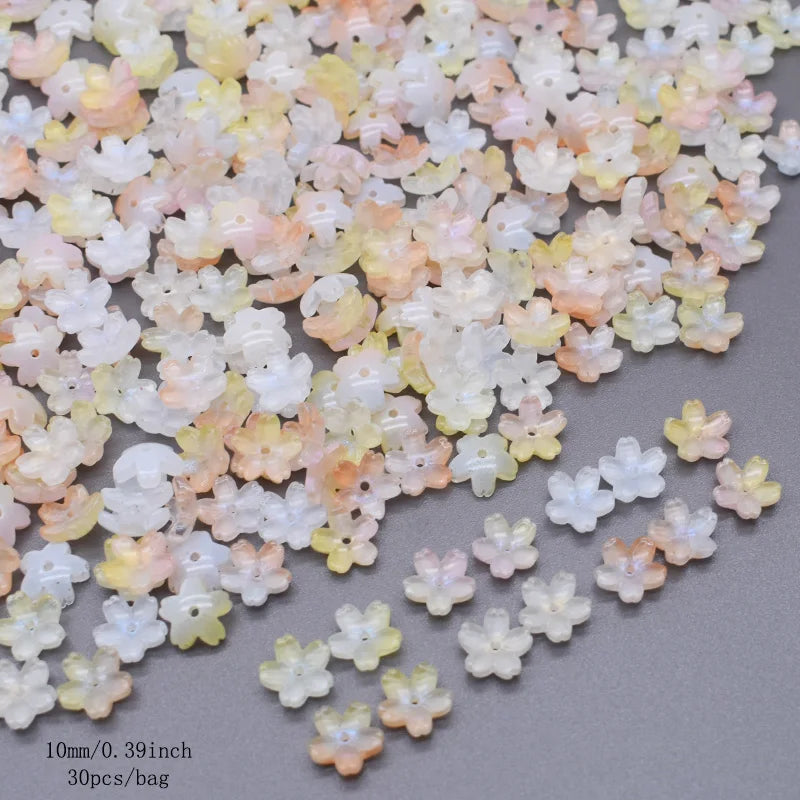 Mix Color 250g 10mm Cherry Blossom Bead Czech Glass Loose Beads for Jwelry Making DIY Accessories Handmade
