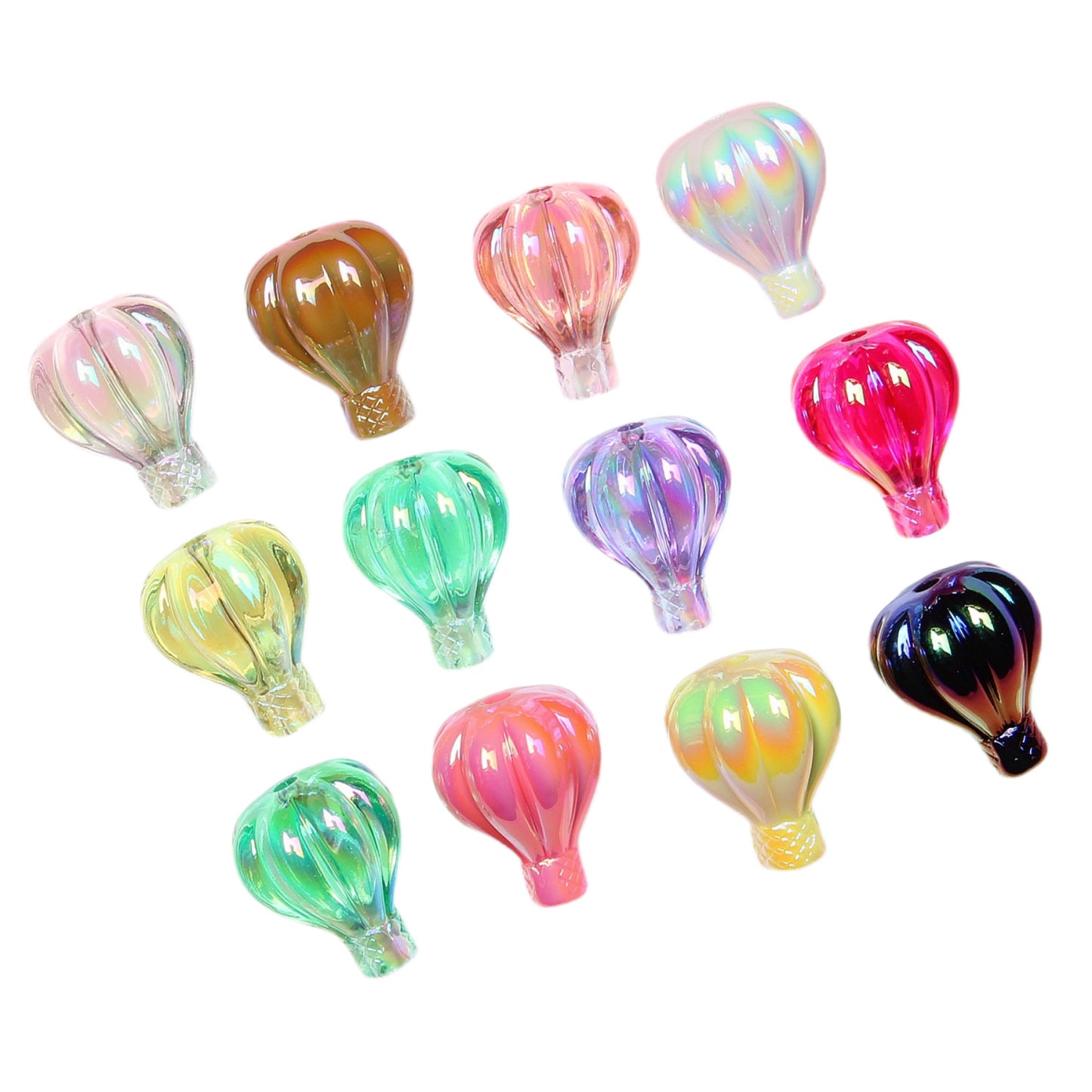 50pcs hot air balloon acrylic beading diy  beads accessories diy cell phone chain car hanging hand-painted beads diy pens material wholesale