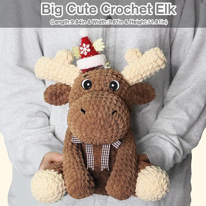 CODGP Crochet Kit,13in Crochet Animal Kit Elephant,Crochet Starter Kit Gift for Adults Kids with Yarn Sets,Amigurumi Crochet Kits with Step-by-Step Video Tutorials Visit the CODGP Store