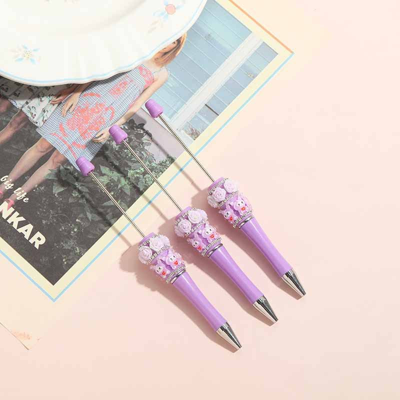 Pieces Fancy Bling Glitter Sparkle Chunky Diamond Flower Pen Focals Beads for Beaded Pens Jewelry Keychain Making,Large  DIY Suppliers