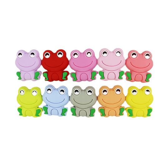 New DIY hand-beaded loose beads silica gel cartoon animal frog beads