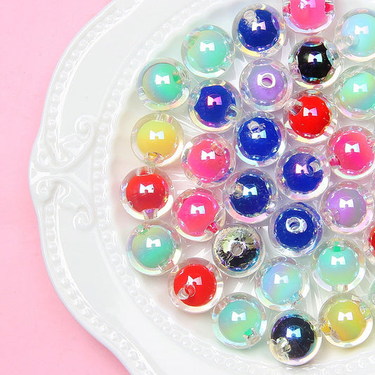 Seven-color electroplated beads in hand-painted beads material diy beads loose beads