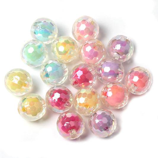 Multi-section acrylic beads electroplated magic beads beads DIY jewelry loose beads