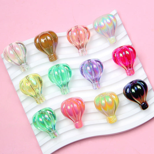 50pcs hot air balloon acrylic beading diy  beads accessories diy cell phone chain car hanging hand-painted beads diy pens material wholesale
