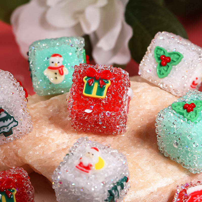 Christmas diy accessories diamond sugar bead square bead