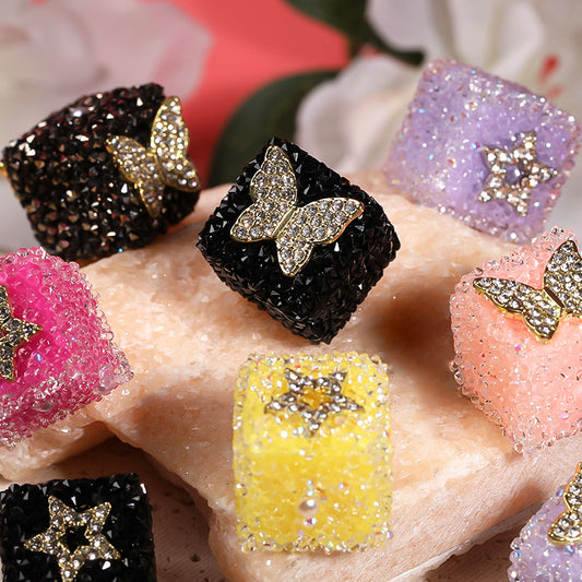Hot selling full diamond sugar beads butterfly pentagram square diamond ball beads diy jewelry accessories beaded loose beads