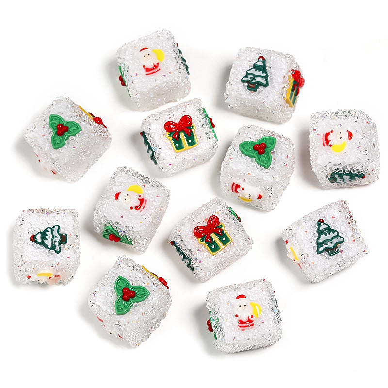 Christmas diy accessories diamond sugar bead square bead