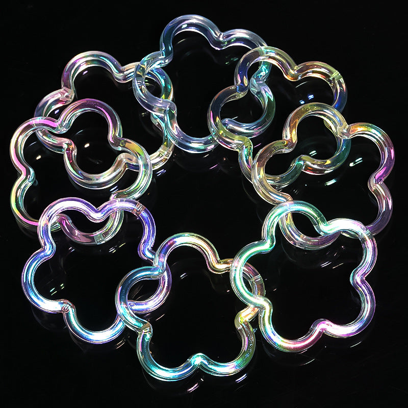 Color feel paint acrylic plum ring pentagram straight hole bead
