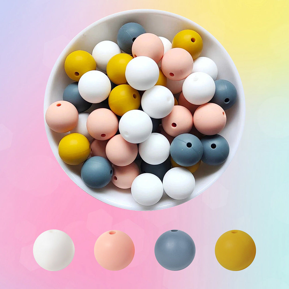 Spot 4 colors 40 mixed dispersive beads set diy handmade materials food grade silicone beads jewelry accessories wholesale