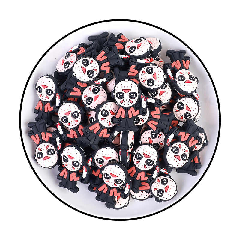 Halloween silicone beads new dark series loose beads diy bracelet necklace accessories cartoon silicone beads wholesale