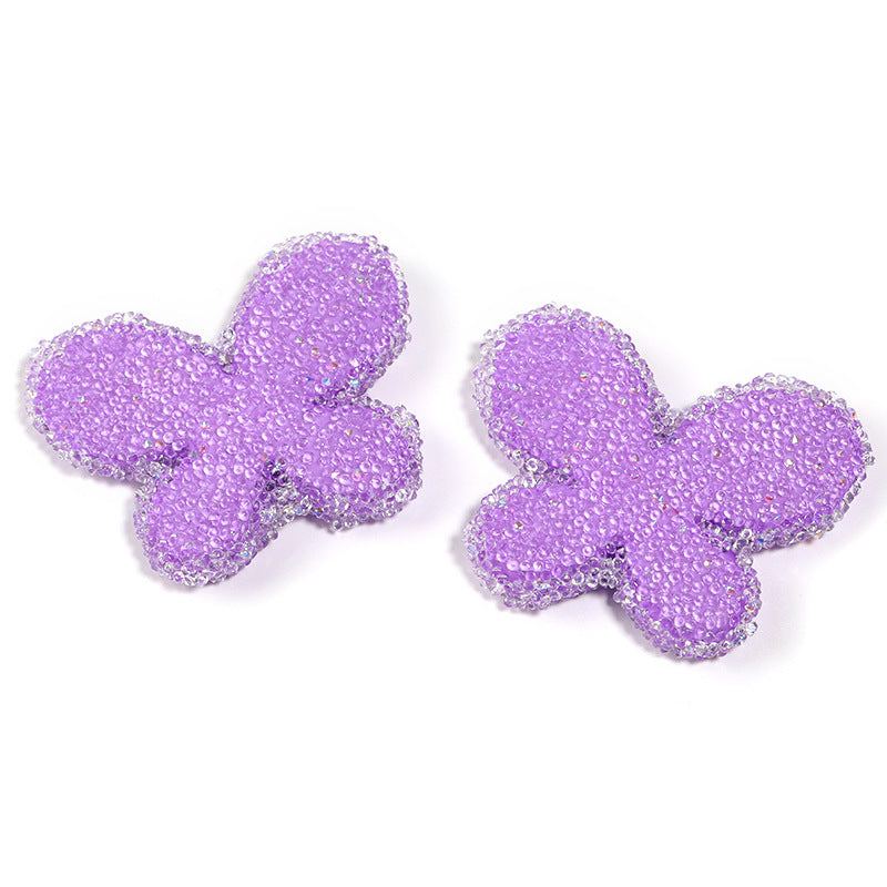 Colored butterfly soft sugar beads filled with diamond acrylic beads