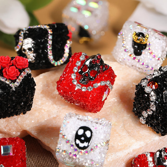 Halloween diy Accessory full of diamond sugar beads Devil's Eye Diamond Ball Bat Skull acrylic beads