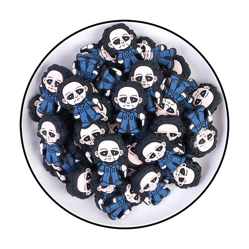 Halloween silicone beads new dark series loose beads diy bracelet necklace accessories cartoon silicone beads wholesale