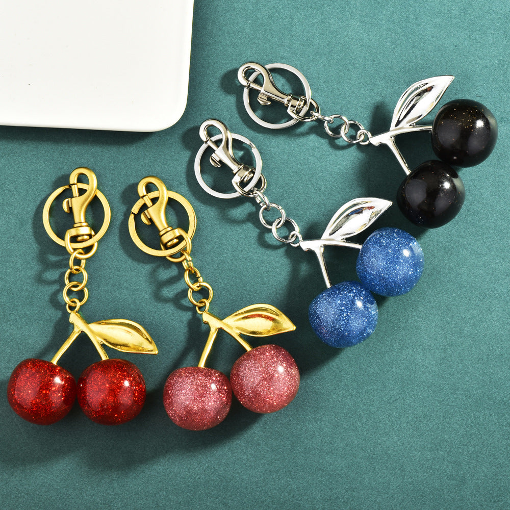 Cherry Bag Charm Purse Charms Keychain- Car Cherry Accessories keychian Gifts for Women Christmas Gifts For Women Valentine Bag Gifts For Women
