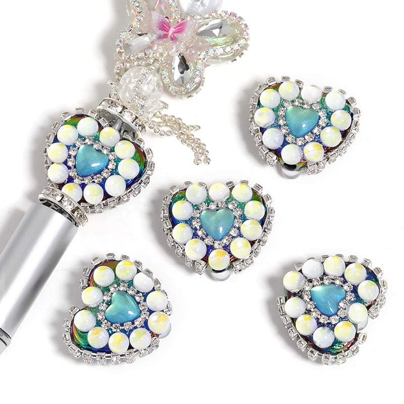 diy accessories Aurora Merman Love beads rhinestone chain acrylic beads