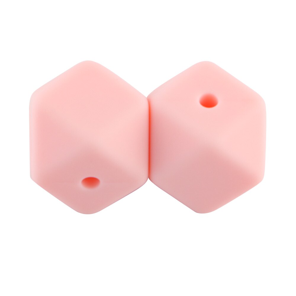 100pcs Hexagon Silicone Beads 14mm/17mm Silicone Beads For Jewelry Making Bulk DIY Pacifier Chain Jewelry Accessories