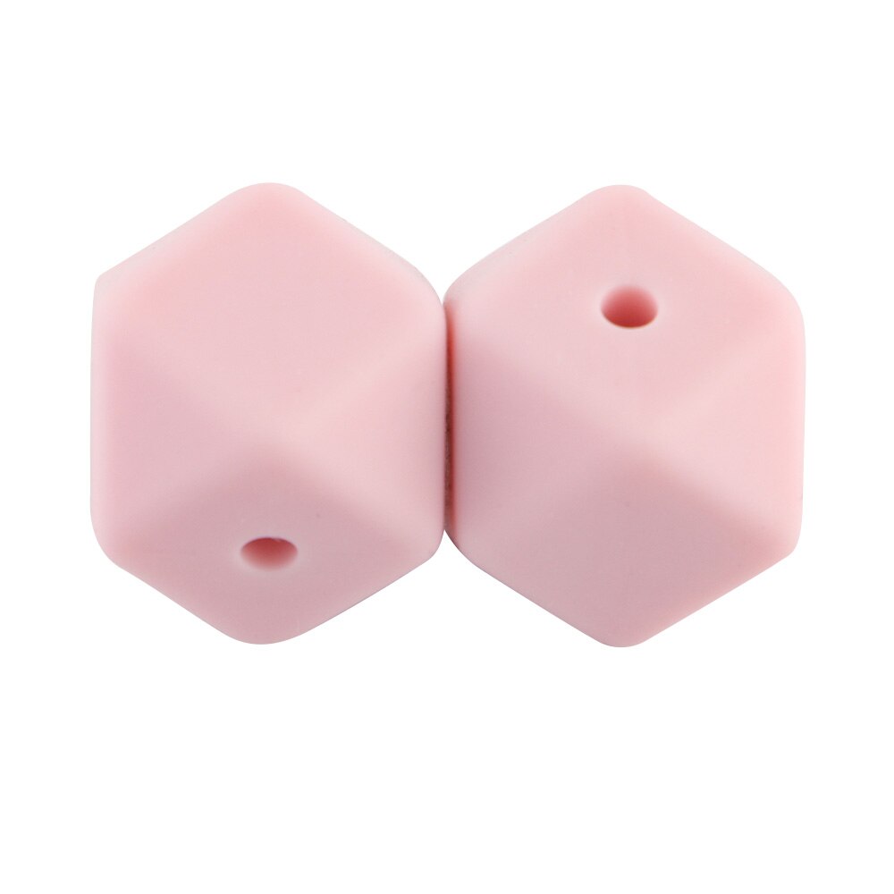 100pcs Hexagon Silicone Beads 14mm/17mm Silicone Beads For Jewelry Making Bulk DIY Pacifier Chain Jewelry Accessories