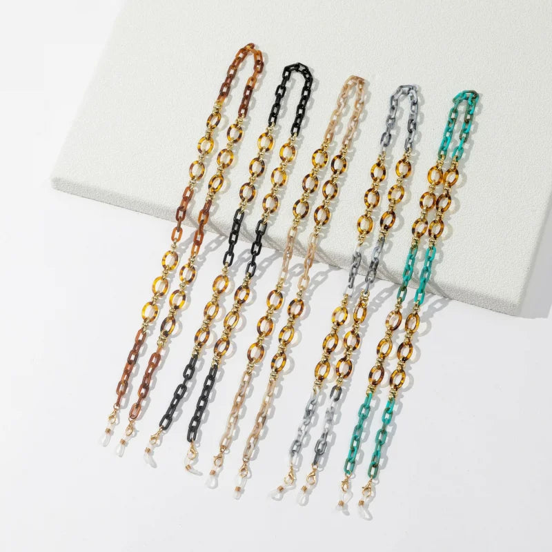 Vintage Acrylic Circles Glasses Chain Boys Girls Anti-Falling Eyeglass Chain Hanging Rope For Necklace Jewelry Wholesale