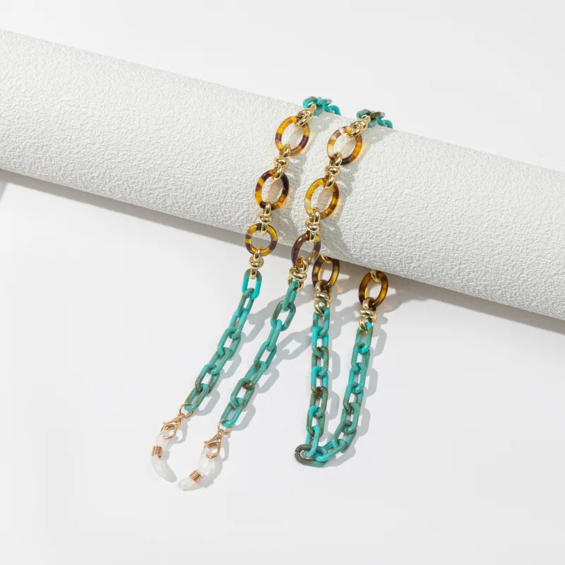 Vintage Acrylic Circles Glasses Chain Boys Girls Anti-Falling Eyeglass Chain Hanging Rope For Necklace Jewelry Wholesale