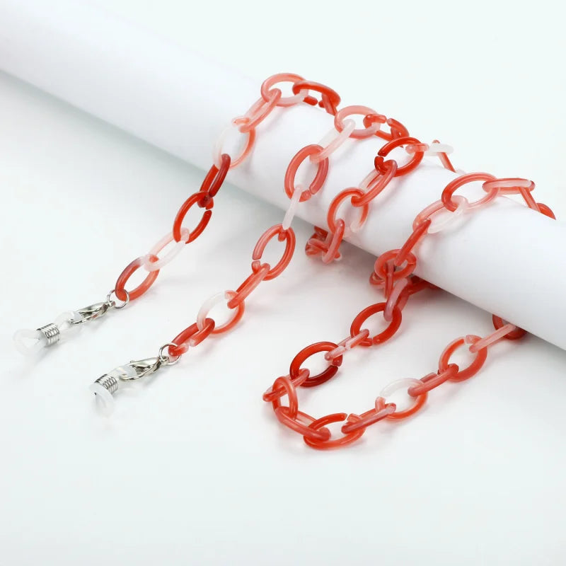 Vintage Acrylic Circles Glasses Chain Boys Girls Anti-Falling Eyeglass Chain Hanging Rope For Necklace Jewelry Wholesale