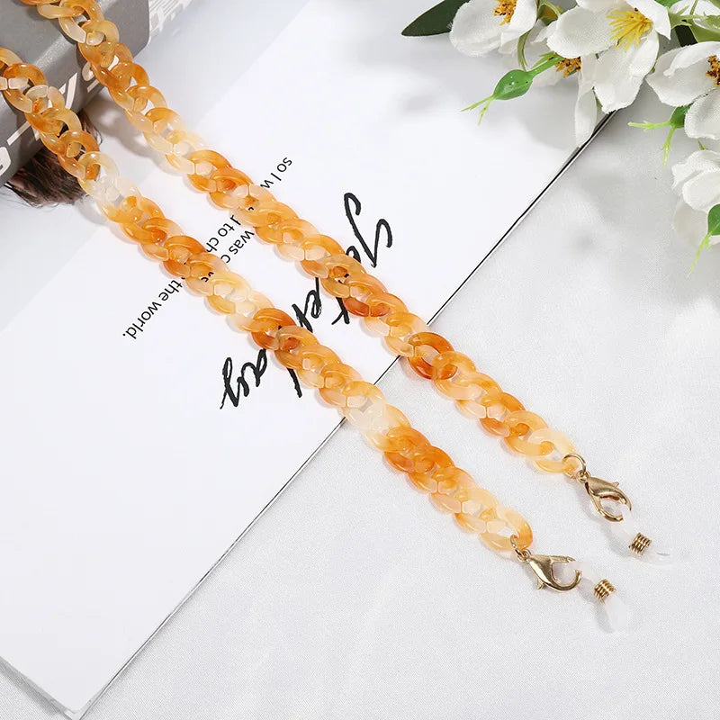 Vintage Acrylic Circles Glasses Chain Boys Girls Anti-Falling Eyeglass Chain Hanging Rope For Necklace Jewelry Wholesale
