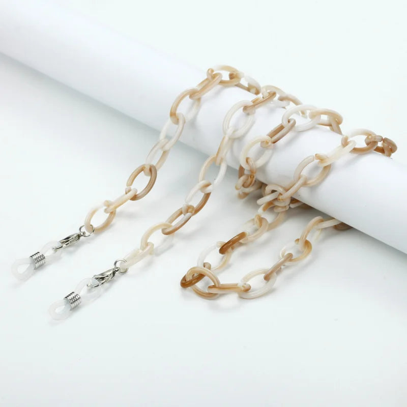 Vintage Acrylic Circles Glasses Chain Boys Girls Anti-Falling Eyeglass Chain Hanging Rope For Necklace Jewelry Wholesale