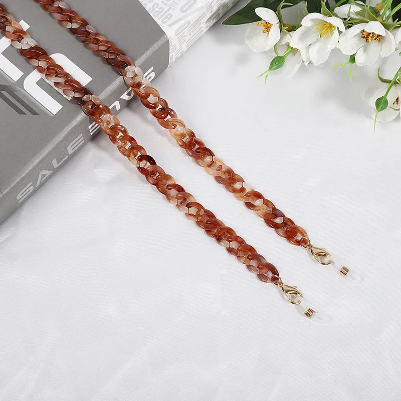 Vintage Acrylic Circles Glasses Chain Boys Girls Anti-Falling Eyeglass Chain Hanging Rope For Necklace Jewelry Wholesale