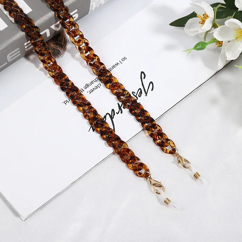 Vintage Acrylic Circles Glasses Chain Boys Girls Anti-Falling Eyeglass Chain Hanging Rope For Necklace Jewelry Wholesale