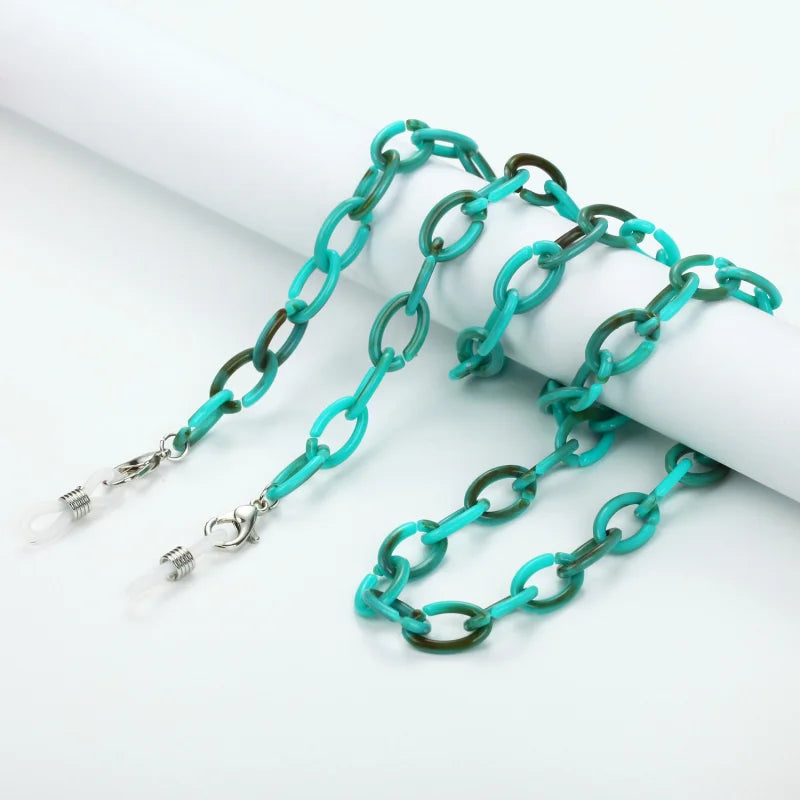 Vintage Acrylic Circles Glasses Chain Boys Girls Anti-Falling Eyeglass Chain Hanging Rope For Necklace Jewelry Wholesale