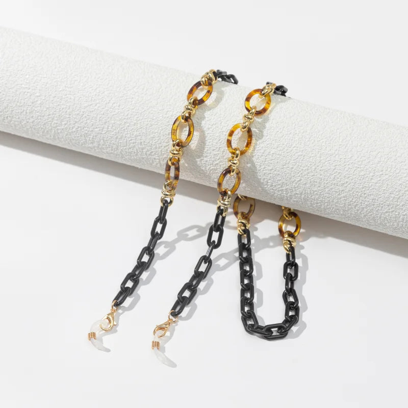 Vintage Acrylic Circles Glasses Chain Boys Girls Anti-Falling Eyeglass Chain Hanging Rope For Necklace Jewelry Wholesale