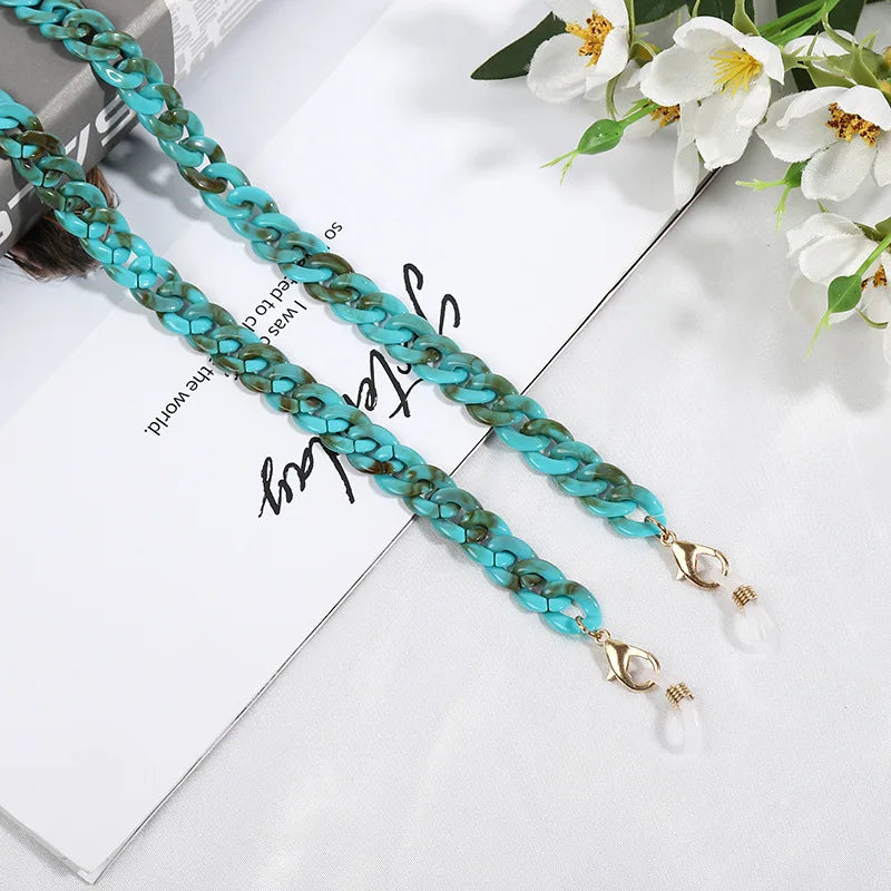 Vintage Acrylic Circles Glasses Chain Boys Girls Anti-Falling Eyeglass Chain Hanging Rope For Necklace Jewelry Wholesale