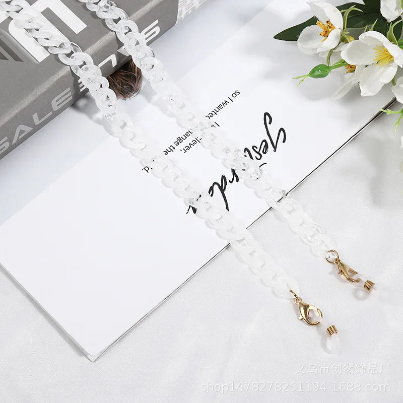 Vintage Acrylic Circles Glasses Chain Boys Girls Anti-Falling Eyeglass Chain Hanging Rope For Necklace Jewelry Wholesale