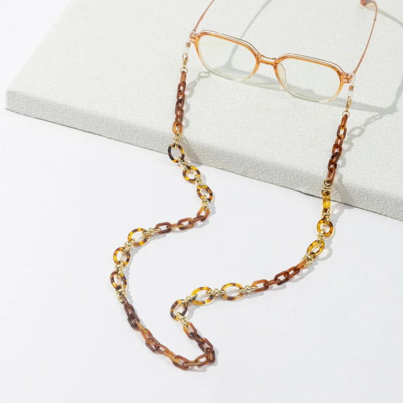 Vintage Acrylic Circles Glasses Chain Boys Girls Anti-Falling Eyeglass Chain Hanging Rope For Necklace Jewelry Wholesale