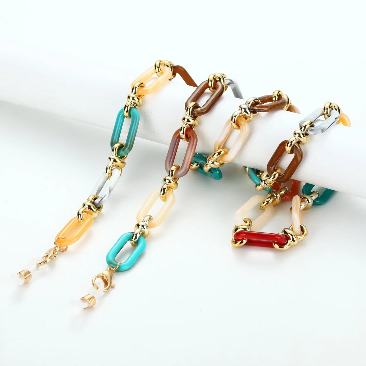 Vintage Acrylic Circles Glasses Chain Boys Girls Anti-Falling Eyeglass Chain Hanging Rope For Necklace Jewelry Wholesale