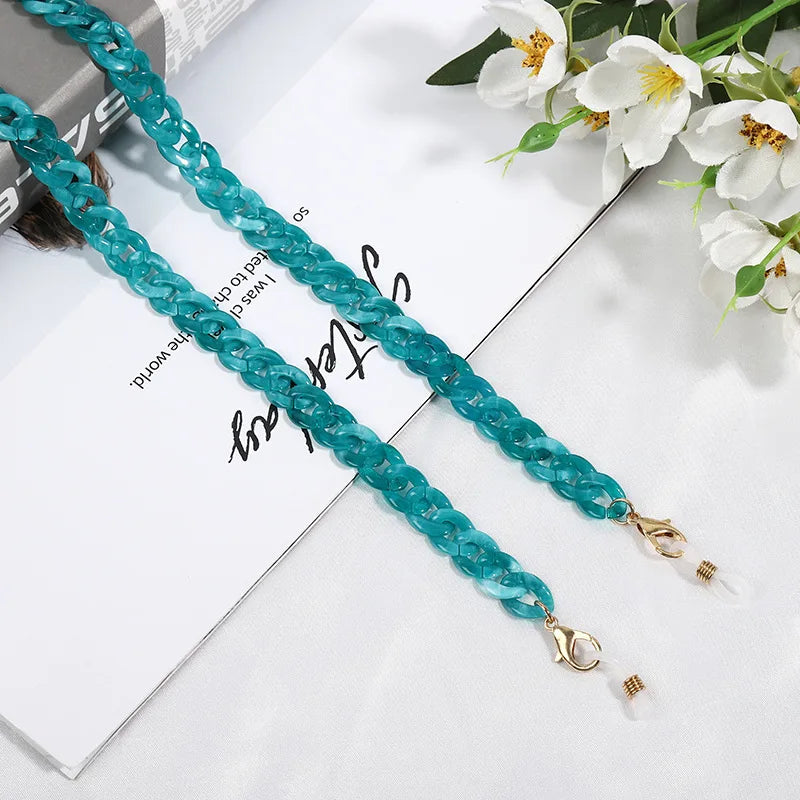 Vintage Acrylic Circles Glasses Chain Boys Girls Anti-Falling Eyeglass Chain Hanging Rope For Necklace Jewelry Wholesale