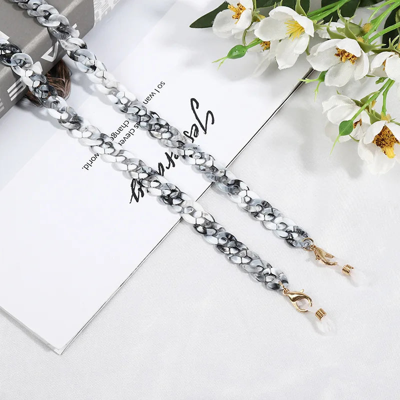 Vintage Acrylic Circles Glasses Chain Boys Girls Anti-Falling Eyeglass Chain Hanging Rope For Necklace Jewelry Wholesale