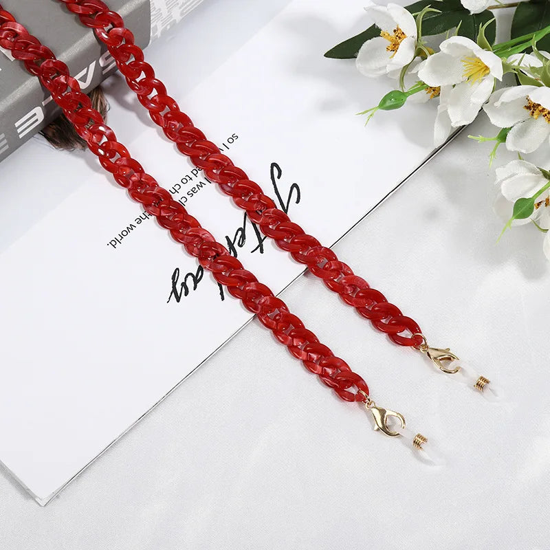 Vintage Acrylic Circles Glasses Chain Boys Girls Anti-Falling Eyeglass Chain Hanging Rope For Necklace Jewelry Wholesale