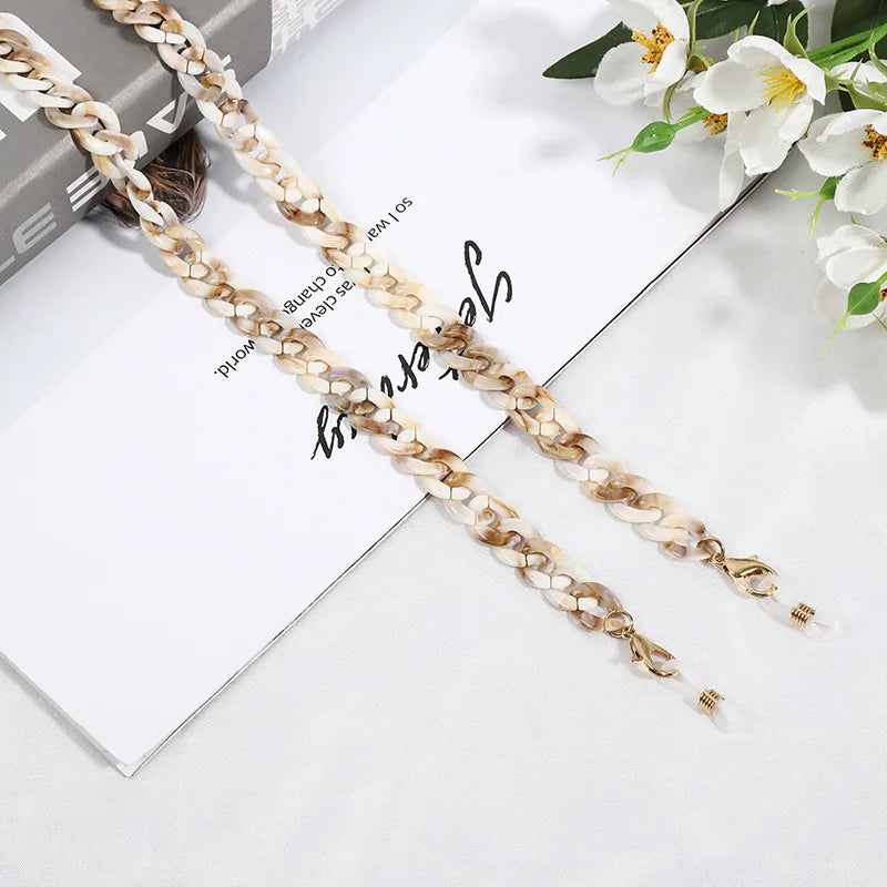 Vintage Acrylic Circles Glasses Chain Boys Girls Anti-Falling Eyeglass Chain Hanging Rope For Necklace Jewelry Wholesale