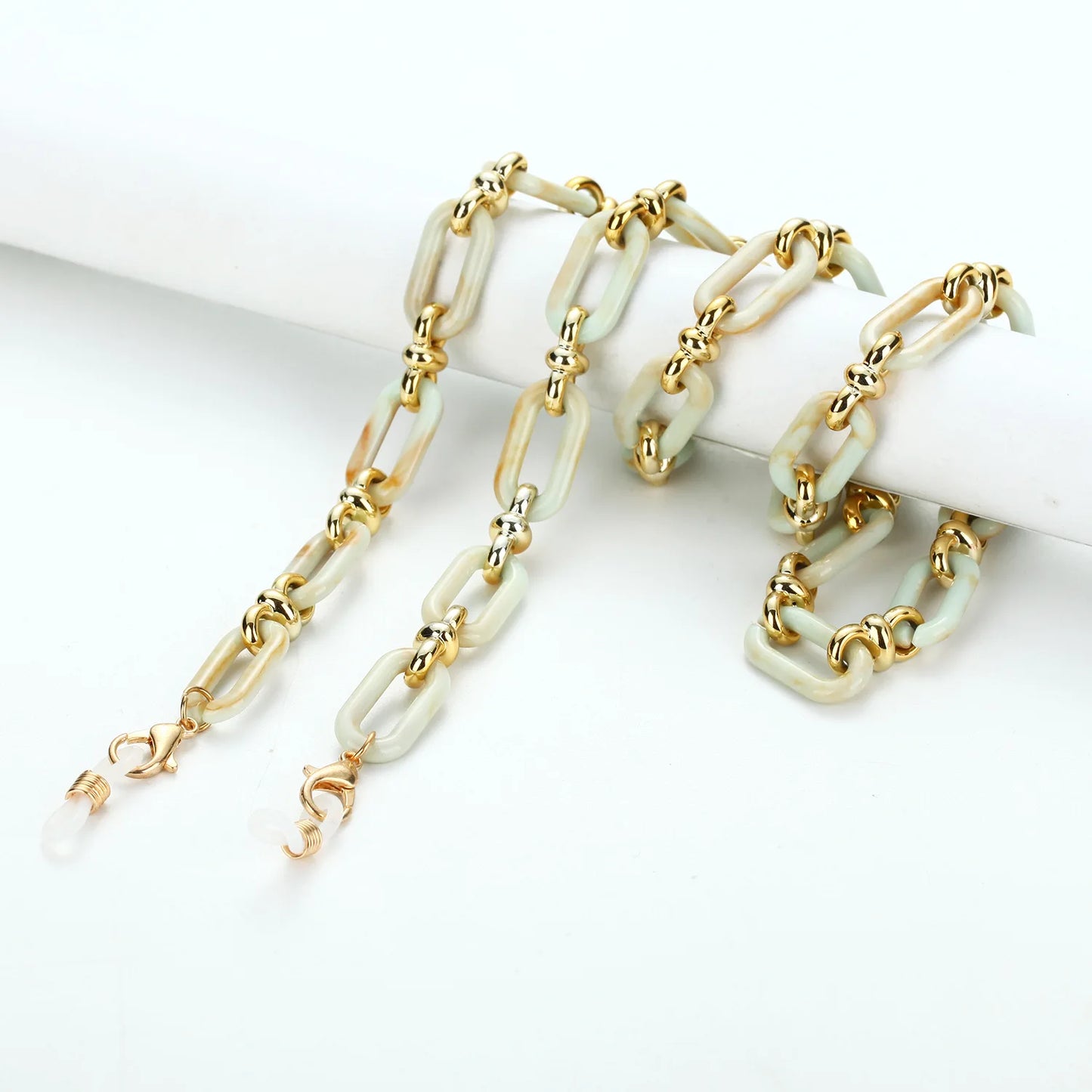 Vintage Acrylic Circles Glasses Chain Boys Girls Anti-Falling Eyeglass Chain Hanging Rope For Necklace Jewelry Wholesale