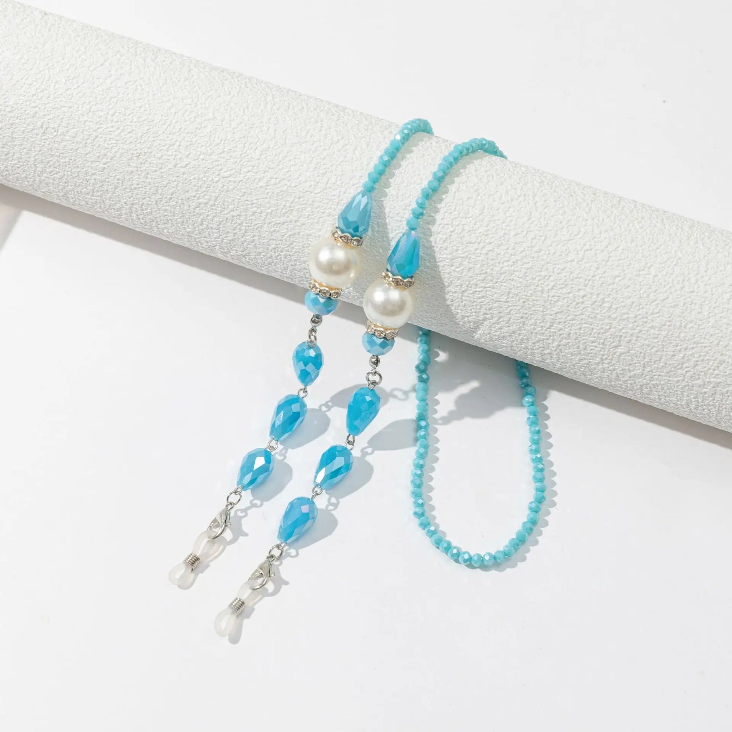 Vintage Courtly Eyeglasses Chain Acrylic Crystal Pearl Beaded Sunglass Jewelry Lanyard For Women Glasses Holder Cord Necklace