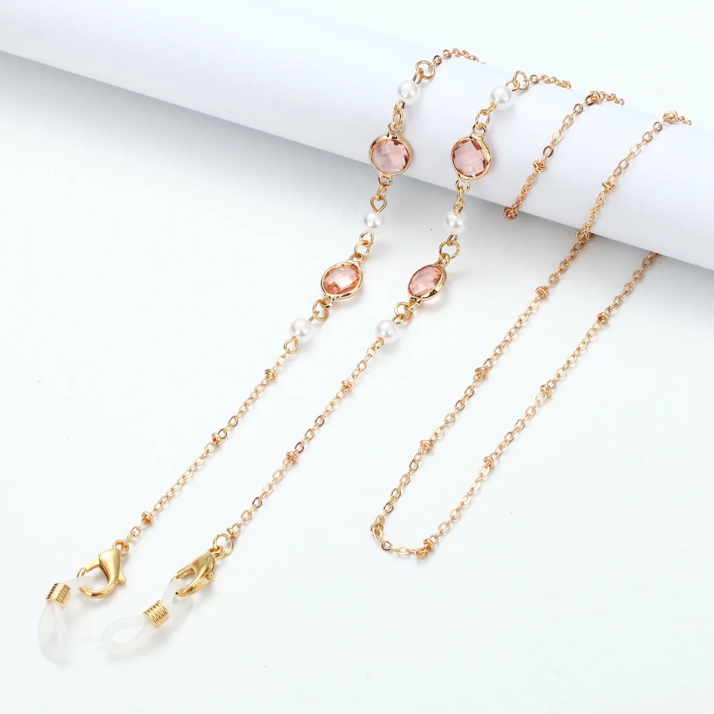 Vintage Fashion Women Eyeglasses Chain Face-Mask Holder Cord Metal Crystal Sunglass Chain Lanyard Non-Slip Reading Glasses Rope