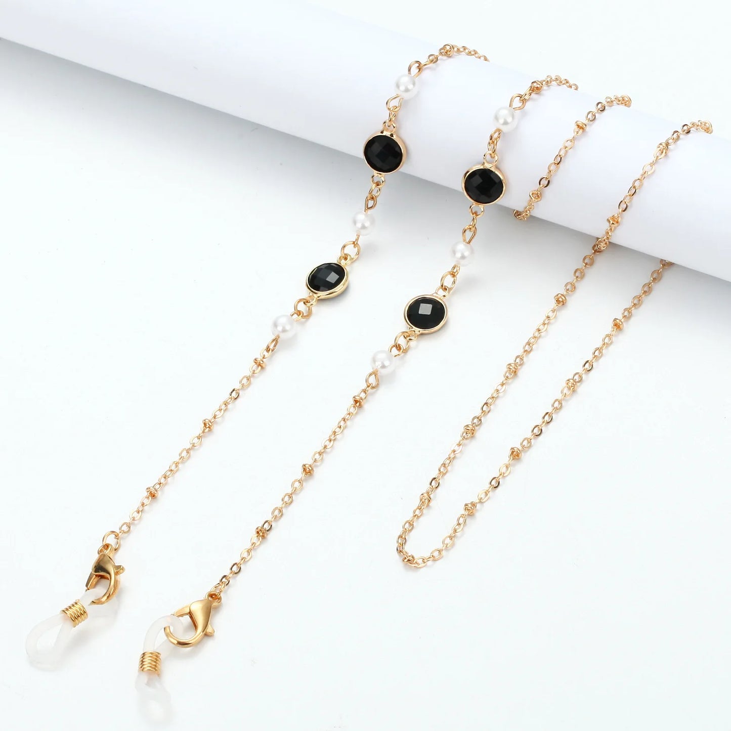 Vintage Fashion Women Eyeglasses Chain Face-Mask Holder Cord Metal Crystal Sunglass Chain Lanyard Non-Slip Reading Glasses Rope