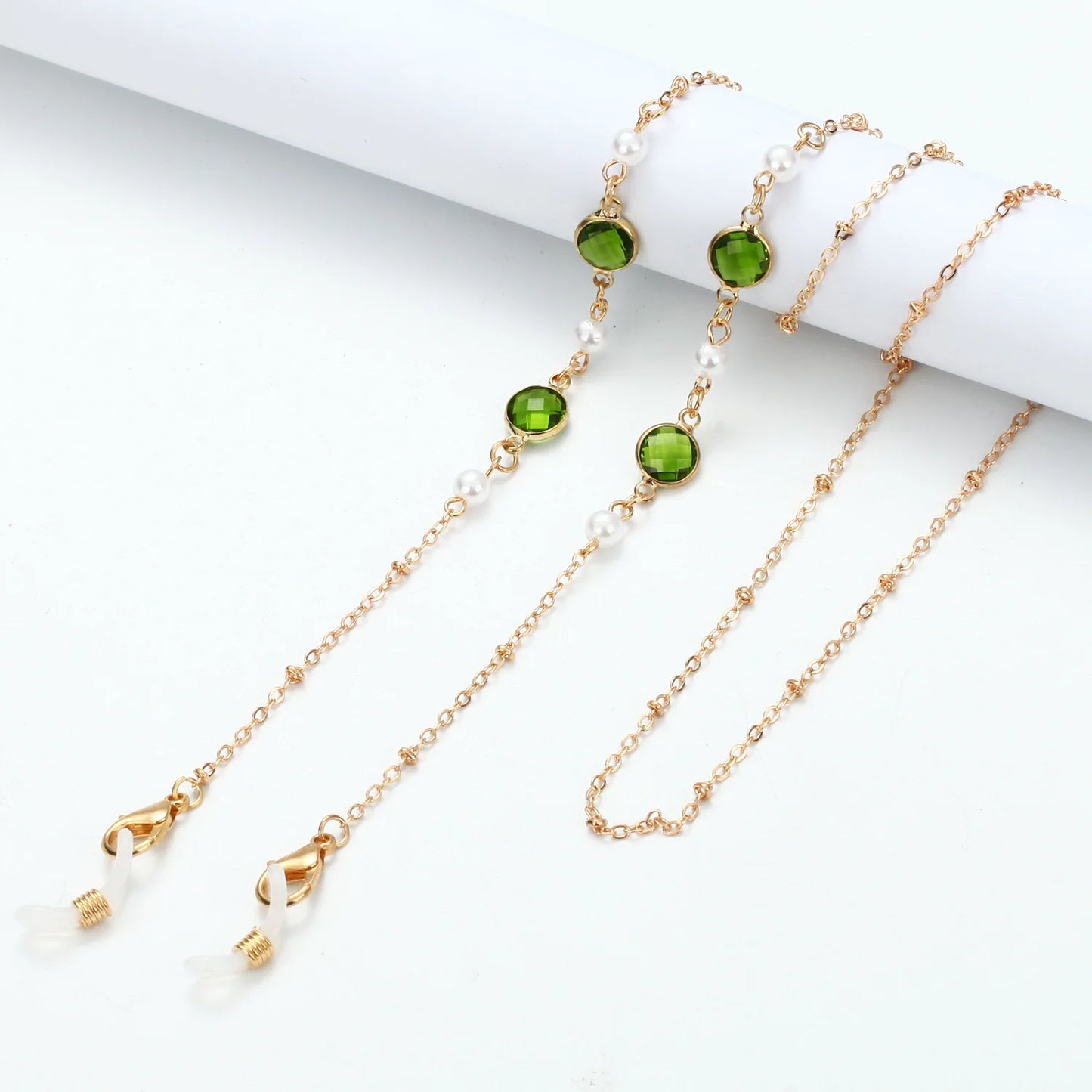 Vintage Fashion Women Eyeglasses Chain Face-Mask Holder Cord Metal Crystal Sunglass Chain Lanyard Non-Slip Reading Glasses Rope