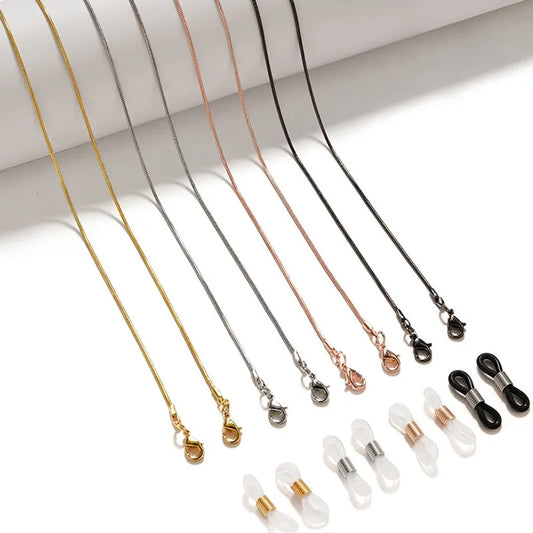 Vintage Fashion Women Men Glasses Chain Metal Reading Sunglasses Lanyard Cord Gold Black Silver Holder Rope Eyewear String Strap
