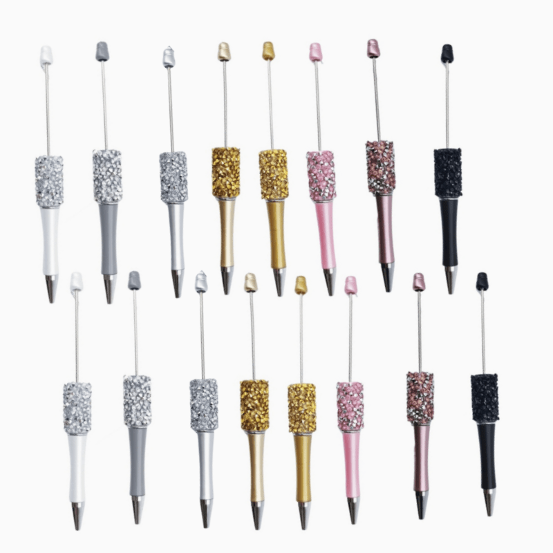 8pcs Multi-Color Random Diamond Bead Pens, Bead Ballpoint Pens, High-Value and Dazzling Rhinestone Writing Pens