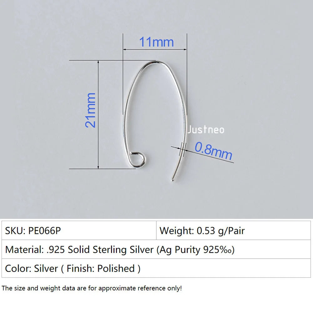 ear hook, solid 925 sterling silver earring wire hooks, sterling silver earring findings components