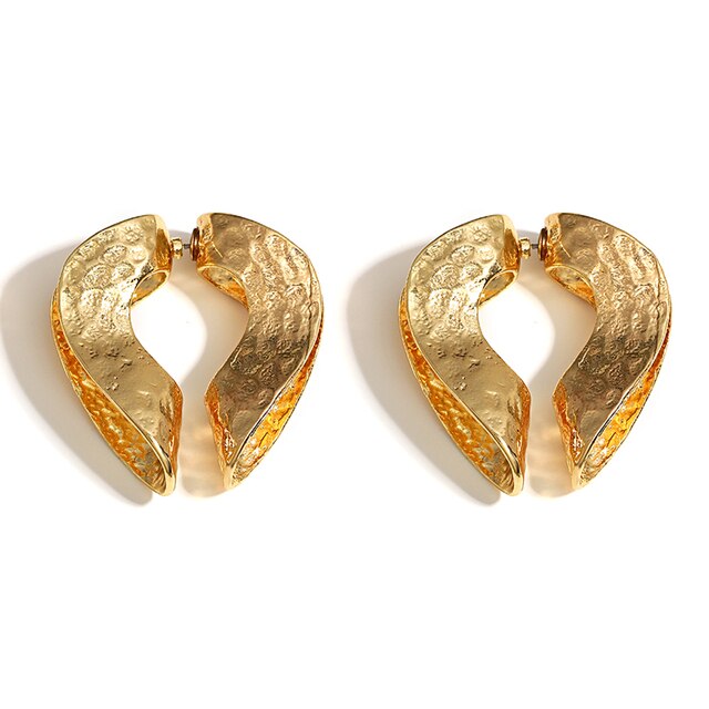 AENSOA New Fashion Irregular Za Metal Back Hanging Drop Earrings for Women 2023 Geometric Dangle Pendant Earrings Jewelry Gift