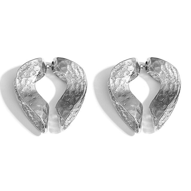 AENSOA New Fashion Irregular Za Metal Back Hanging Drop Earrings for Women 2023 Geometric Dangle Pendant Earrings Jewelry Gift