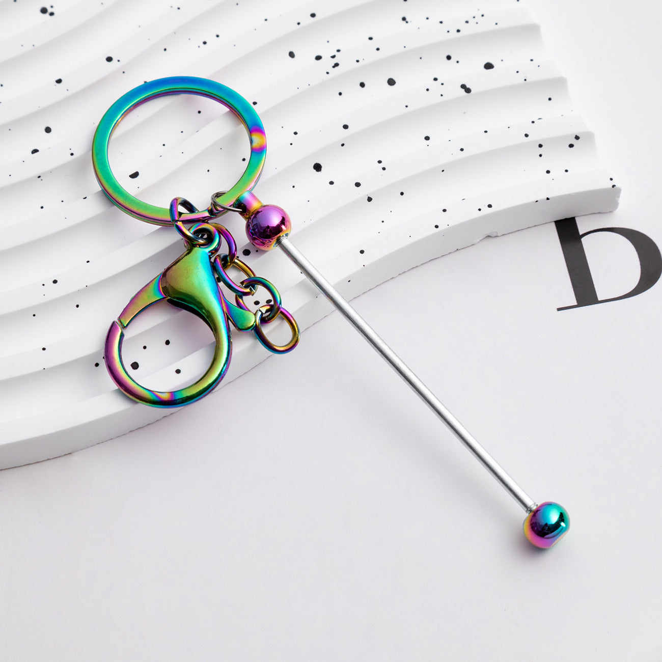 DIY Beaded Key Chain Beadable Handmade Keychains Bars Crafting Blanks Pendant Purse Charm Badge Reel Jewelry Accessories