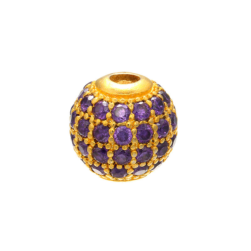 Diamond set ball bead loose bead bead bracelet DIY bracelet beaded jewelry